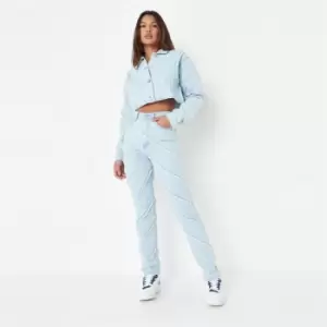Missguided All Over Fray Detail Wrath Jeans Co Ord - Blue
