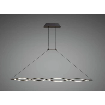 42W Sahara XL LED 2800K pendant light, 3400lm, Dimmable frosted acrylic / oxidized brown
