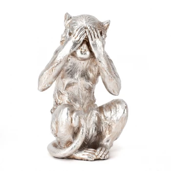 HESTIA Silver Monkey Ornament - See No Evil
