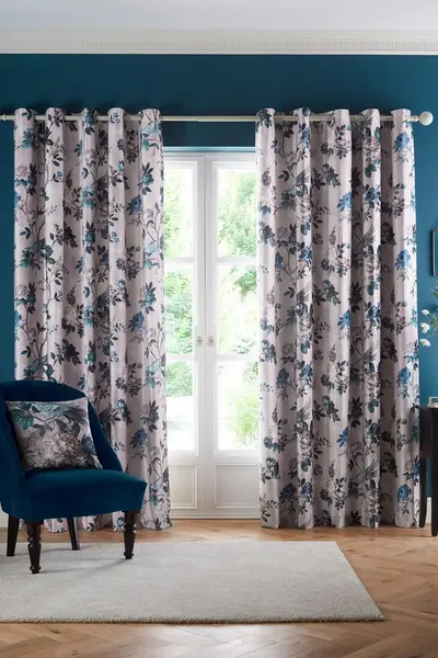Appletree Windsford Velvet Pair of Eyelet Curtains - One Size