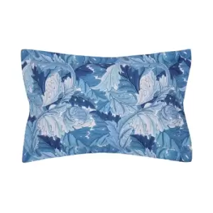 William Morris Acanthus Oxford Pillowcase, Woad Blue