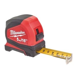 Milwaukee Hand Tools Pro Compact Tape Measure 5m (Width 25mm) (Metric Only)