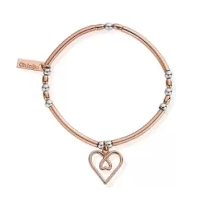 ChloBo Sterling Silver Rose Gold Plated Divine Love Heart Bracelet
