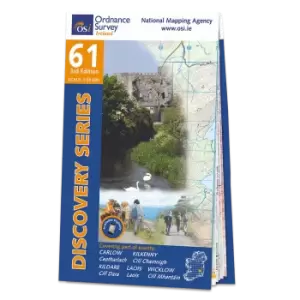 Map of County Carlow, Kildare, Kilkenny, Laois and Wicklow: OSI Discovery 61