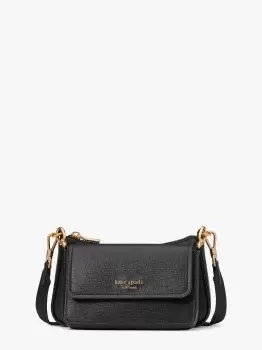Kate Spade Morgan Saffiano Leather Double Up Crossbody, Black, One Size
