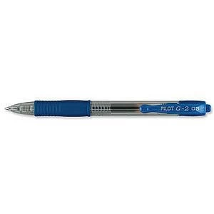 Original Pilot G205 Gel Rollerball Pen Rubber Grip Retractable 0.5mm Tip 0.3mm Line Blue Pack of 12 Pens