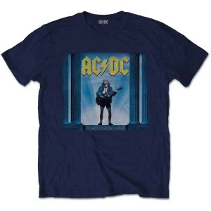 AC/DC - Who Man Who Mens Small T-Shirt - Navy Blue