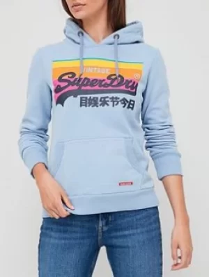 Superdry Classic Hoodie -Blue Size 12, Women
