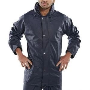 B Dri Weatherproof Super B Dri Jacket with Hood Large Navy Blue Ref