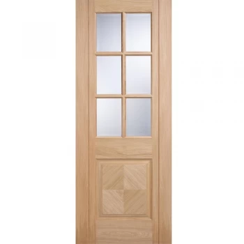 LPD Barcelona Fully Finished Oak 6 Light Clear Bevelled Glazed Internal Door - 1981mm x 838mm (78 inch x 33 inch)