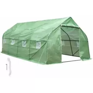 Polytunnel greenhouse tent w/8 windows (600x300x205cm) - polytunnel, walk in greenhouse, garden greenhouse - green