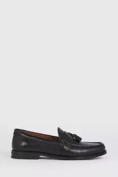 Black 1904 Leather Tassel Penny Loafers