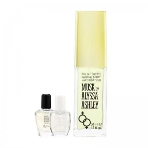 Alyssa Ashley Musk Gift Set 50ml Eau de Toilette + 5ml Musk Perfume Oil + 5ml White Musk Perfume Oil