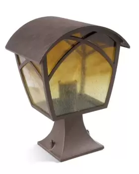 Alba 1 Light Outdoor Post Lantern Rusty Brown, E27