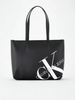 Calvin Klein Jeans Branded Shopper Bag - Black