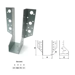 Jiffy Timber Joist Hangers Decking Lofts Roofing Zinc Packs - Size 41x169x75x2mm - Pack of 5