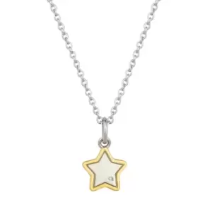 D for Diamond Childrens Silver & Gold Plated Diamond Star Necklace
