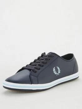 Fred Perry Kingston Leather Trainers - Navy, Size 10, Men