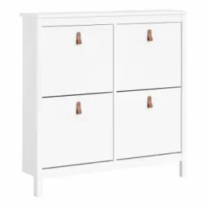 Barcelona Shoe Cabinet with 4 Compartments, white