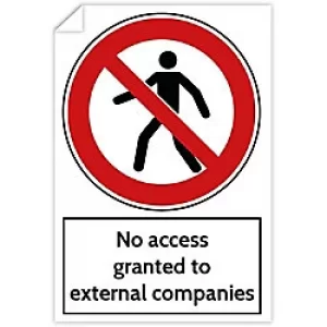 Trodat Health and Safety Sticker No access granted to external employees PVC 20 x 30cm Pack of 3