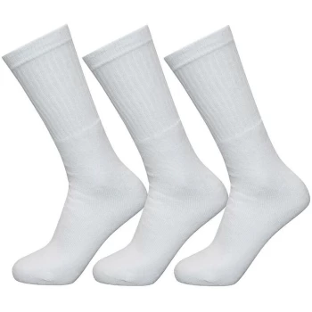 Multi Sport Crew Socks (3 Pairs) - 8-12 - White - Exceptio