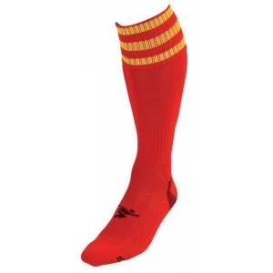 PT 3 Stripe Pro Football Socks LBoys Red/Yellow