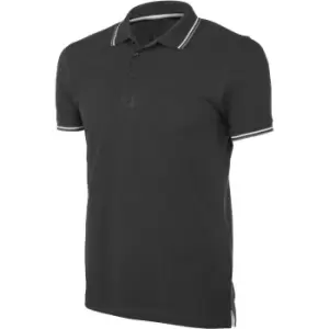 Kariban Mens Contrast Short Sleeve Polo Shirt (2XL) (Black)