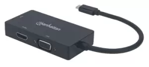 Manhattan USB-C Dock/Hub, Ports (x3): DVI-I, HDMI and VGA Ports,...