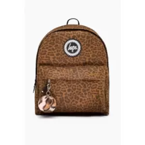 Hype Crest Leopard Print Backpack (One Size) (Brown/Black/White) - Brown/Black/White