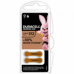 Duracell Hearing Aid 312 Batteries 6 Pack