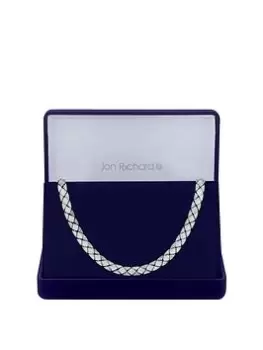 Jon Richard Rhodium Plated Gate Chain Micro Pave Necklace - Gift Boxed