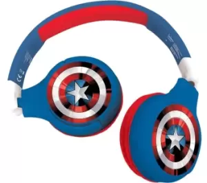 LEXIBOOK HPBT010AV Wireless Bluetooth Kids Headphones - The Avengers, White,Red,Blue
