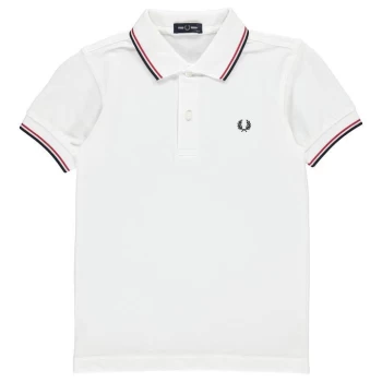 Fred Perry Junior Boys Twin Tipped Polo Shirt - Wht/Red/Nvy748