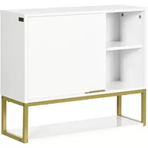 kleankin Bathroom Wall Cabinet with Adjustable Shelf for Hallway, Living Room - White
