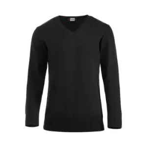 Clique Mens Aston Knitted V Neck Sweatshirt (S) (Black)