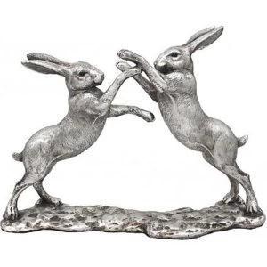 Reflections Silver Hares On Base Figurine By Leonardo