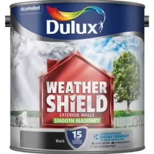 Dulux Weathershield Exterior Walls Black Smooth Masonry Paint 5L