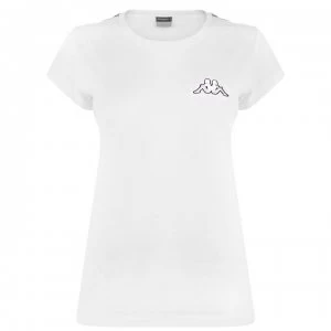 Kappa Tape T Shirt Ladies - White