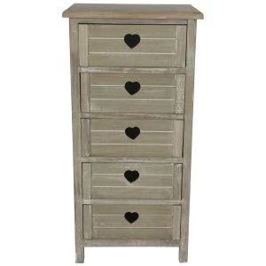 Charles Bentley Whitewashed Heart Mid Boy Cabinet - Brown
