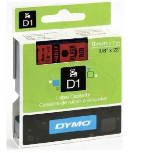 Dymo 40917 Black On Red Label Tape 9mm x 7m
