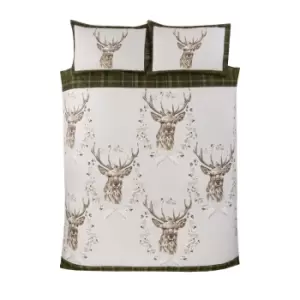 Rapport Home Furnishings Rapport Home New Angus Stag Duvet Set Green Super King