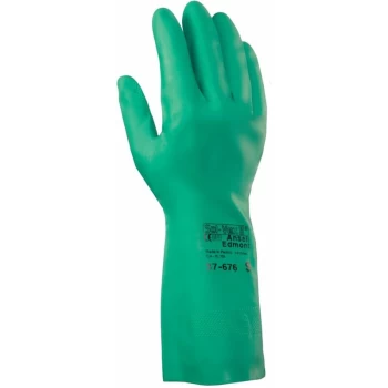 Ansell Solvex 37-676 Green Nitrile Gloves - Size 9