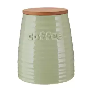 Coffee Canister in Green Dolomite/Bamboo