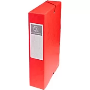 Exacompta Elasticated Box File 60mm, A4, Red, Pack of 8