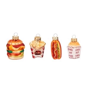 Sass & Belle (Set of 4) Fun Fast Food Shaped Baubles