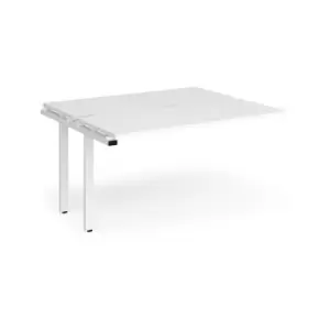 Bench Desk Add On Rectangular Desk 1400mm With Sliding Tops White Tops With White Frames 1200mm Depth Adapt