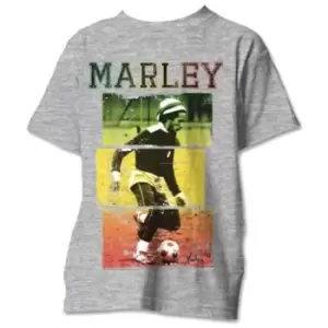 Bob Marley - Football Text Unisex XX-Large T-Shirt - Grey