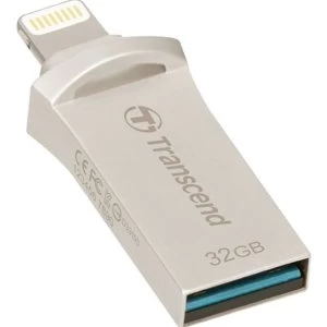 Transcend JetDrive 32GB USB 3.1 and Lightning Silver OTG USB Flash Drive for iPhone and iPad