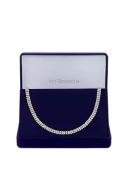 Jon Richard Gold Plated Cubic Zirconia Baguette Collar Necklace - Gift Boxed, Yellow Gold, Women