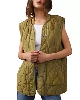 Free People Billy Quilted Military Vest